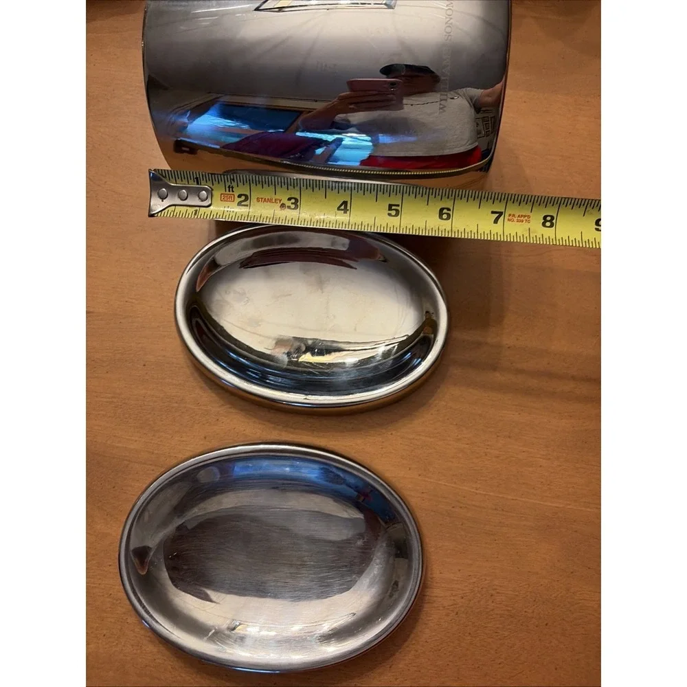 Williams Sonoma Silver Stainless Steel 2 Oval Shape Storage Tray & Bain Marie